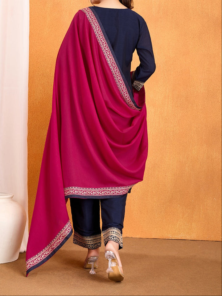 Boogying With Dusk Silk Kurti Set