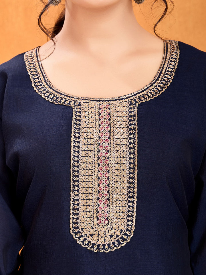 Boogying With Dusk Silk Kurti Set