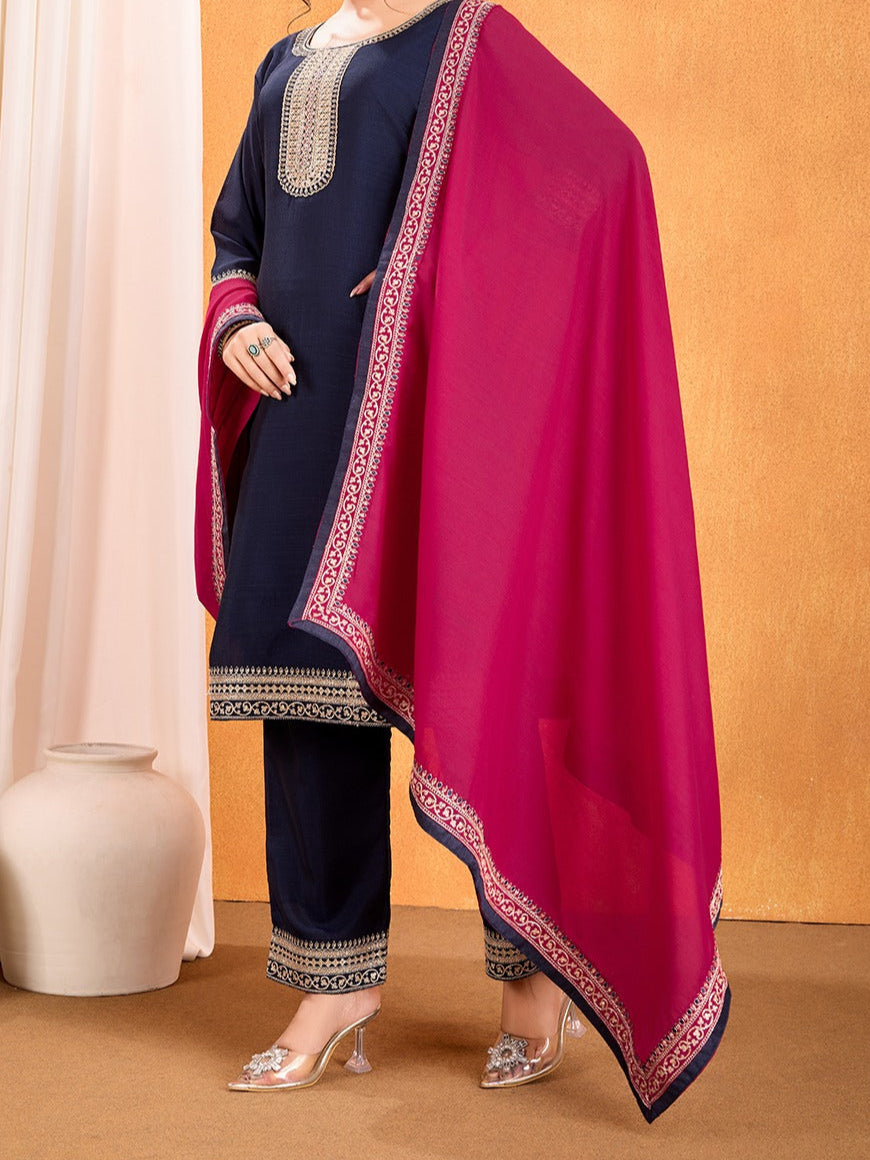 Boogying With Dusk Silk Kurti Set