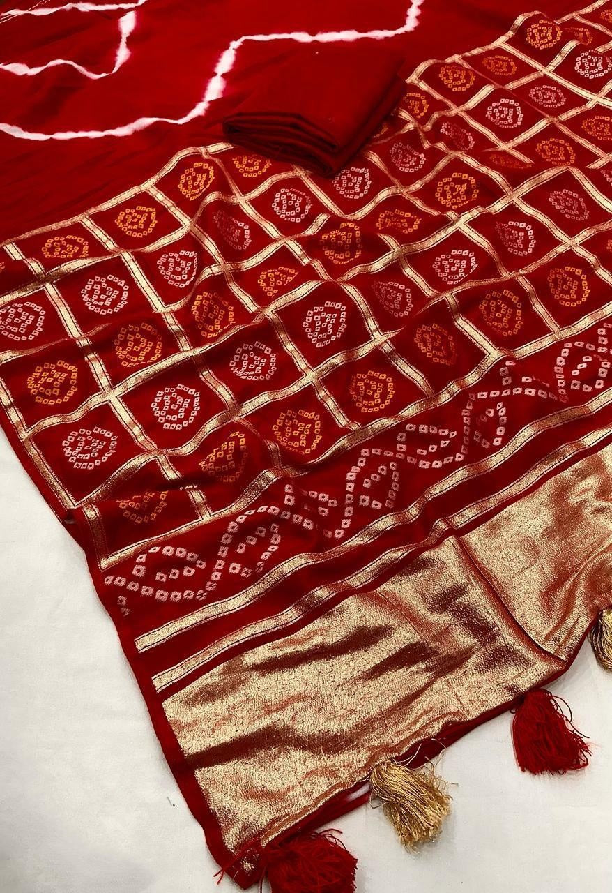 Demanding Leheriya Cotton Crepe Silk