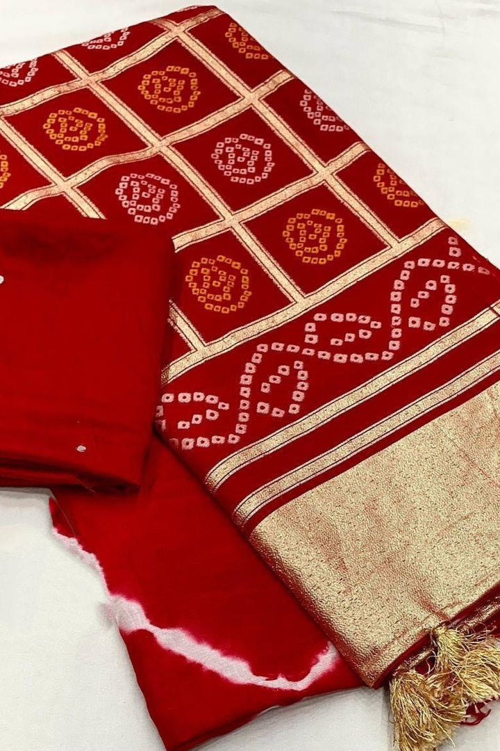 Demanding Leheriya Cotton Crepe Silk