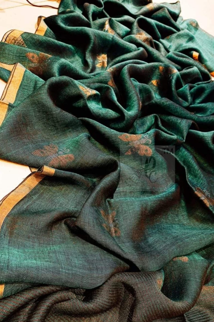 Troyee Linen Jamdani Saree