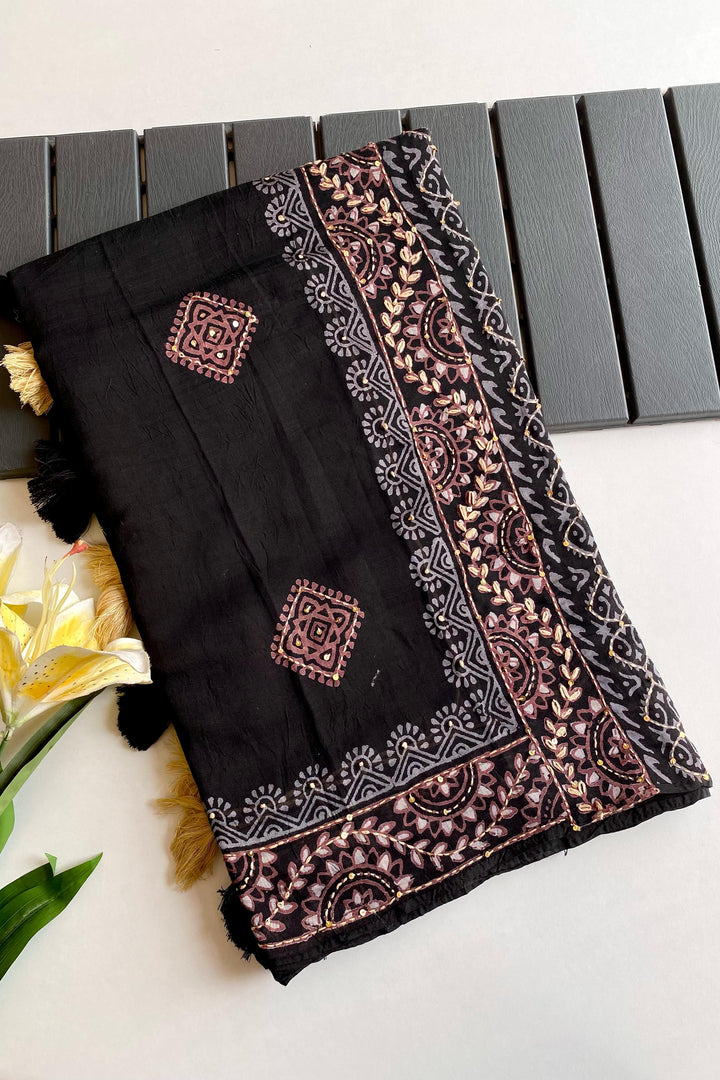 Black Look Cotton Saree