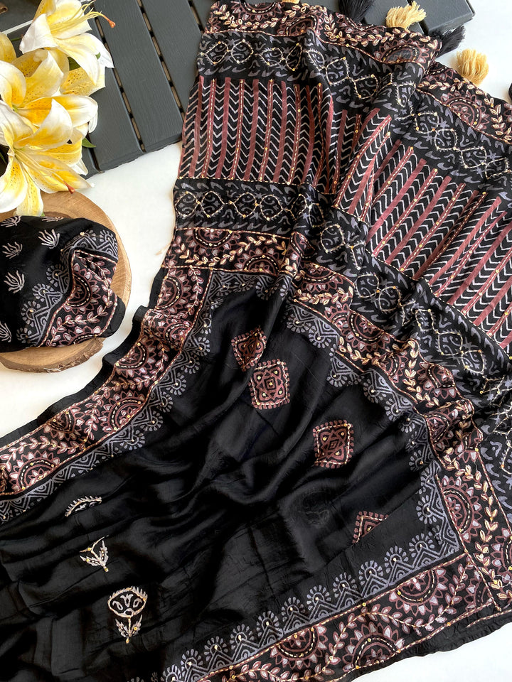 Black Look Cotton Saree