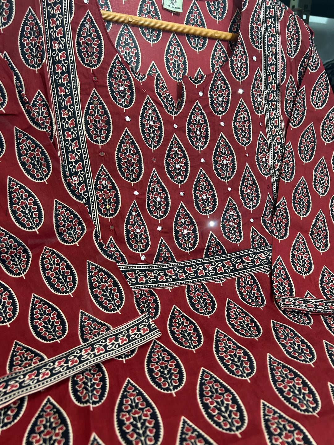 Ajrakh Print Cotton Kurti Set