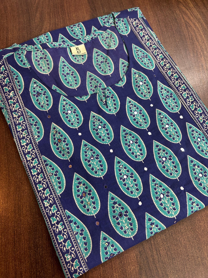 Ajrakh Print Cotton Kurti Set