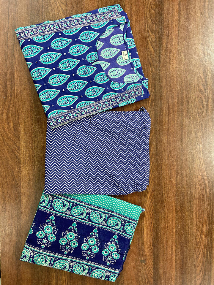 Ajrakh Print Cotton Kurti Set