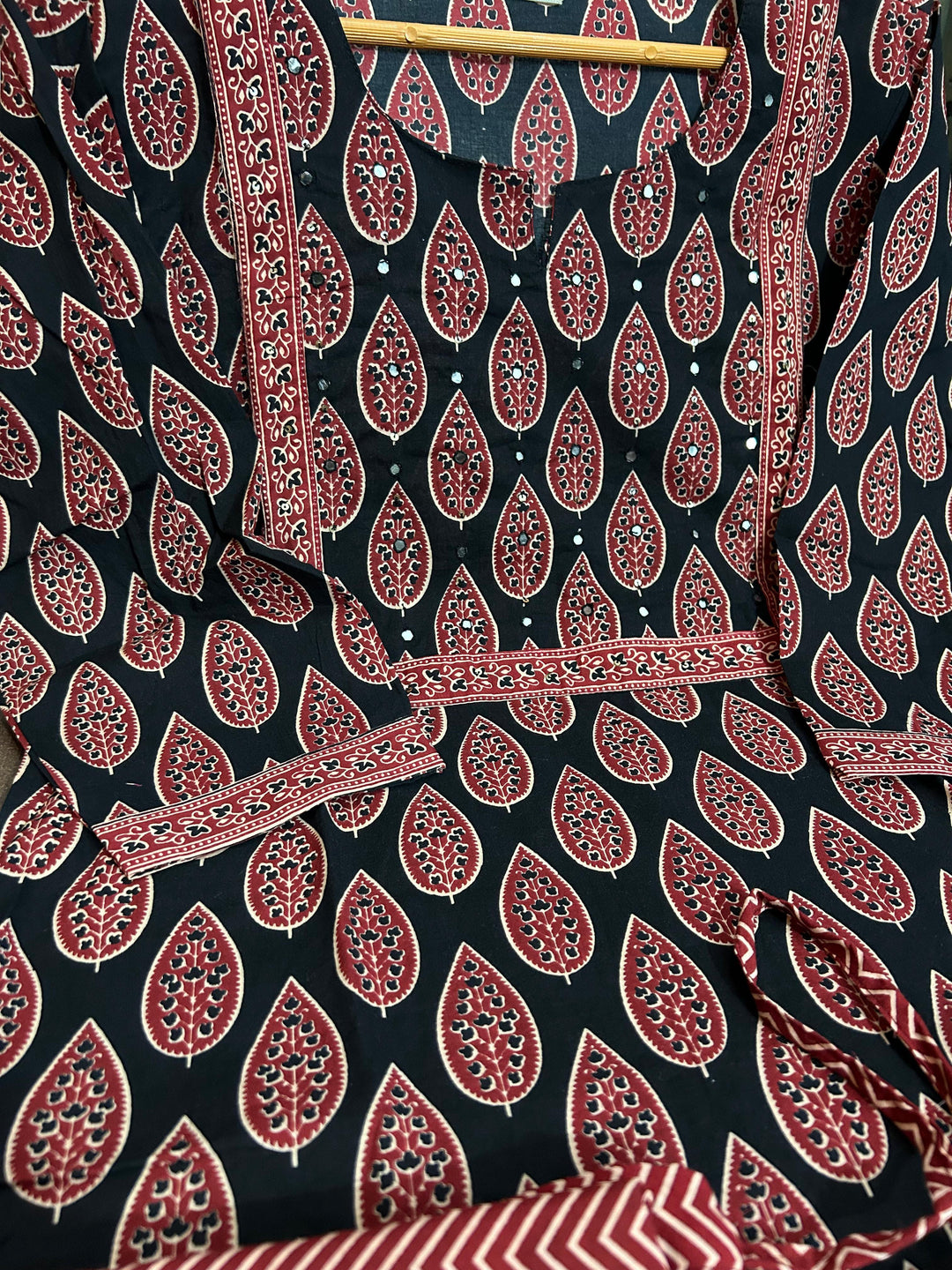 Ajrakh Print Cotton Kurti Set