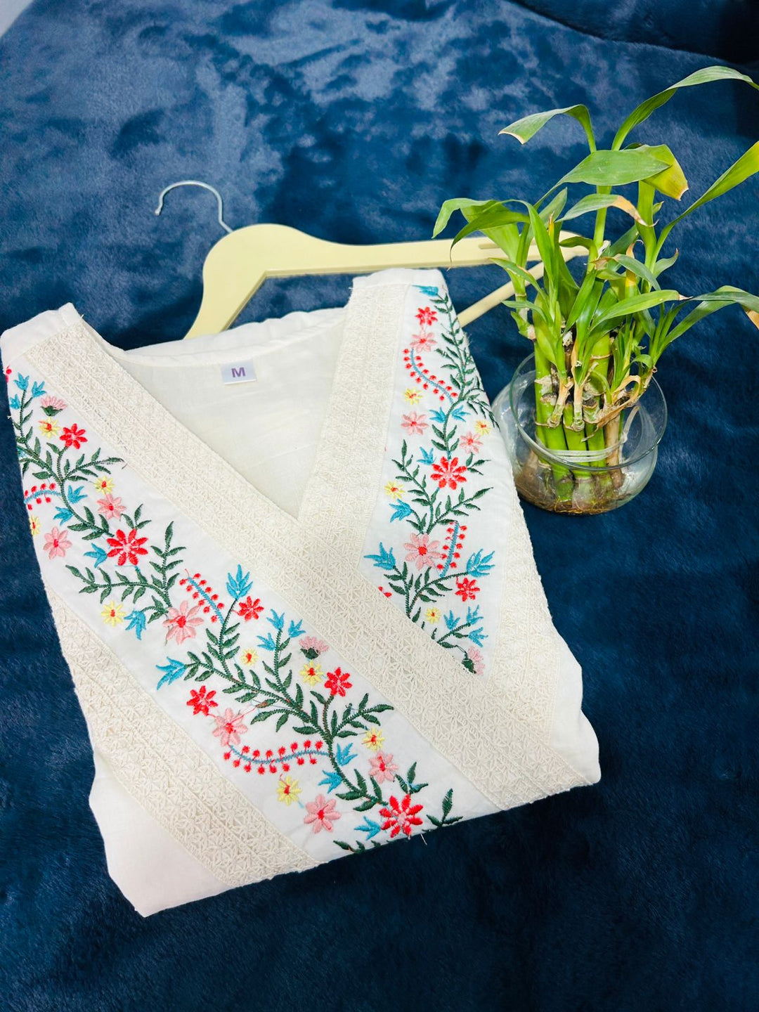 White Flower Cotton Dress