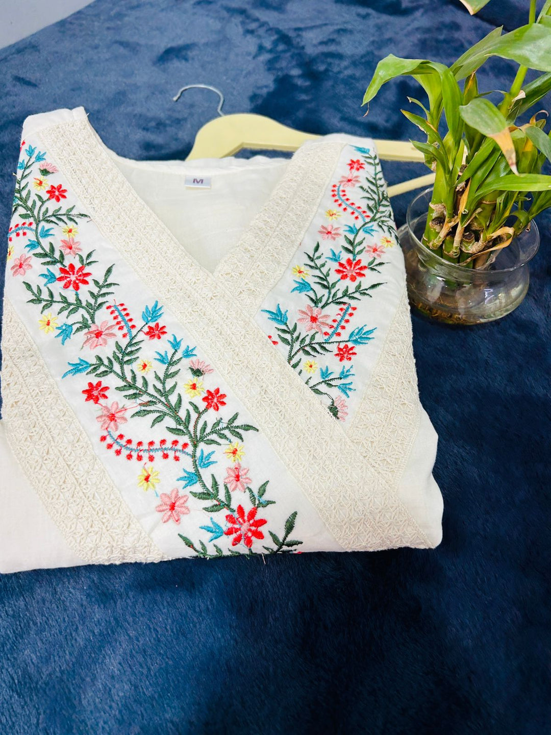 White Flower Cotton Dress