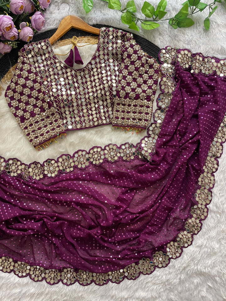 Minimalist Magic Georgette Silk Saree