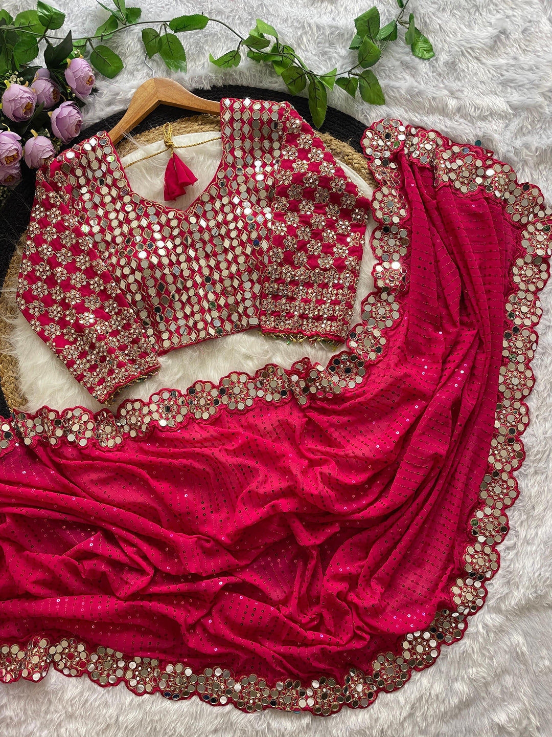 Minimalist Magic Georgette Silk Saree