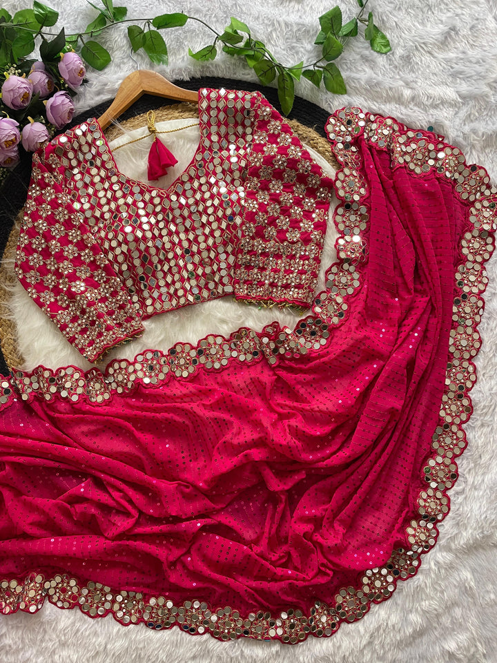 Minimalist Magic Georgette Silk Saree