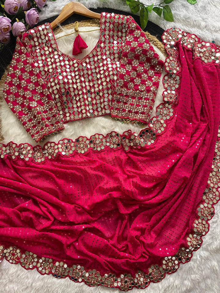 Minimalist Magic Georgette Silk Saree