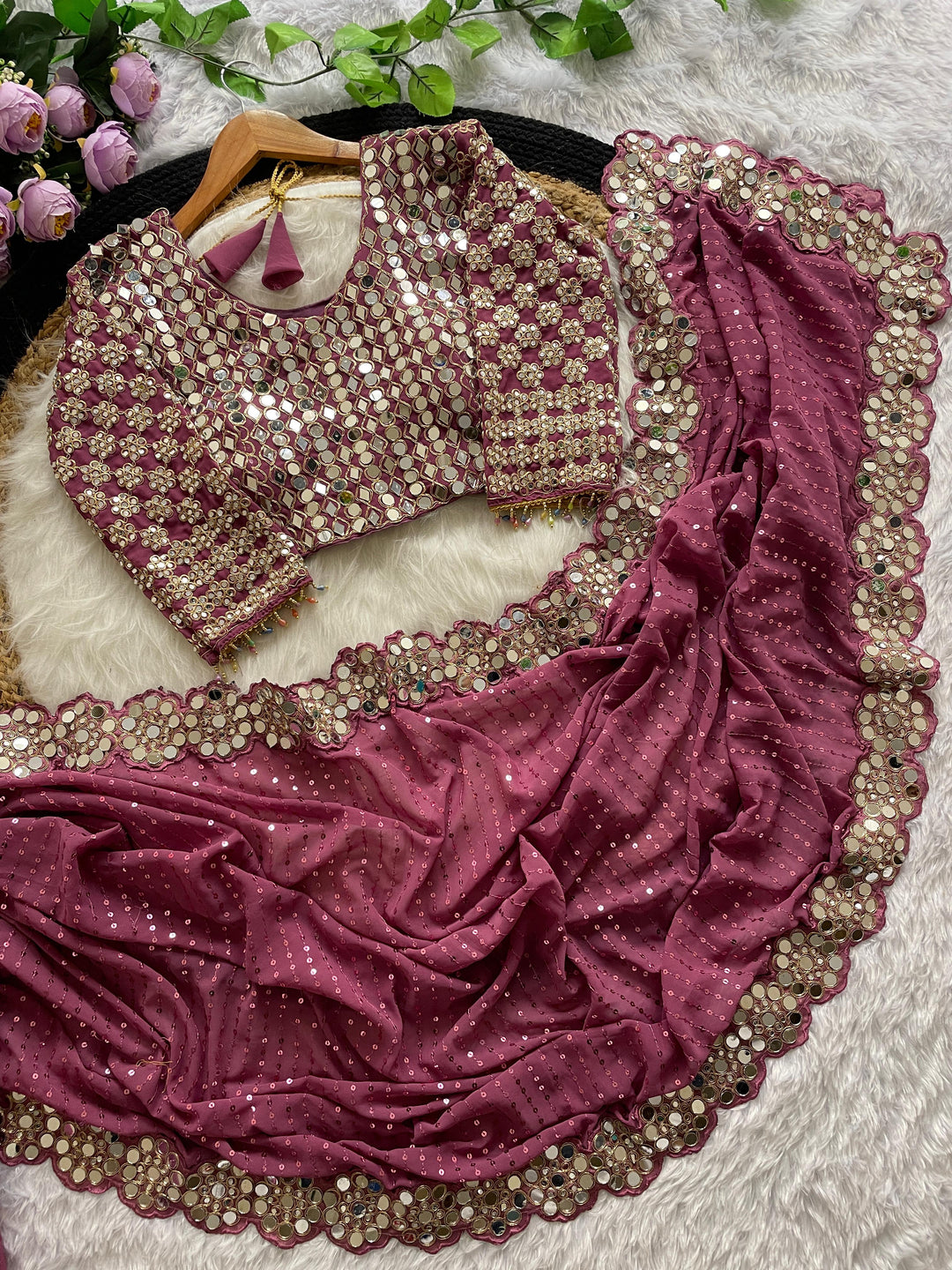 Minimalist Magic Georgette Silk Saree