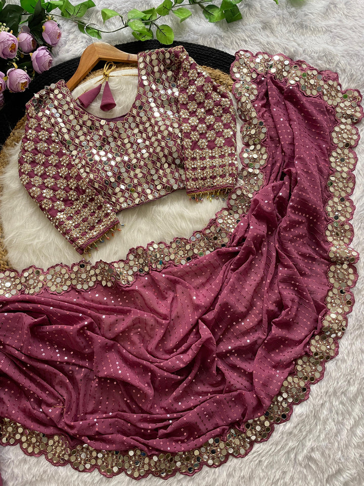 Minimalist Magic Georgette Silk Saree