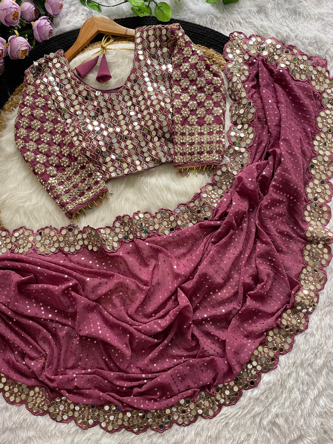 Minimalist Magic Georgette Silk Saree