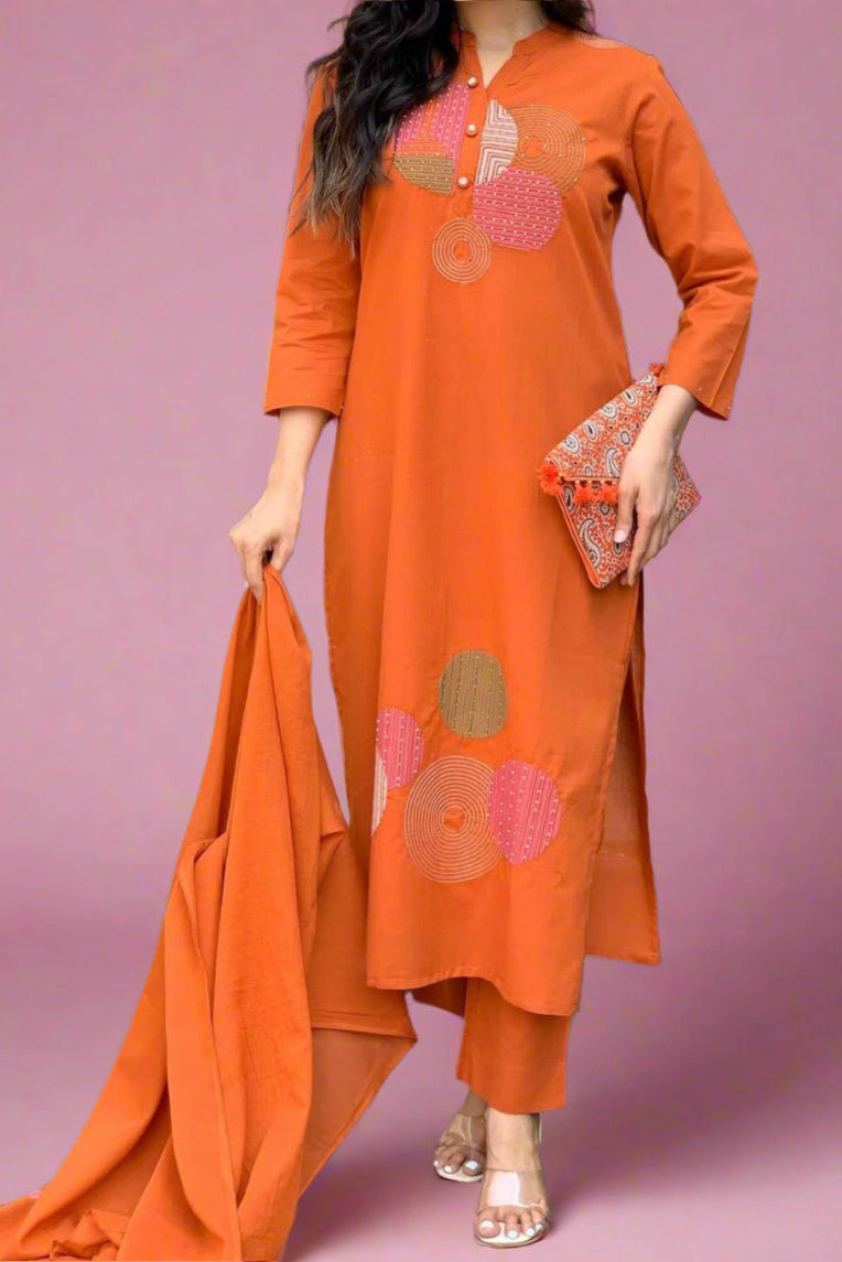 June's Script Cotton Kurti Set