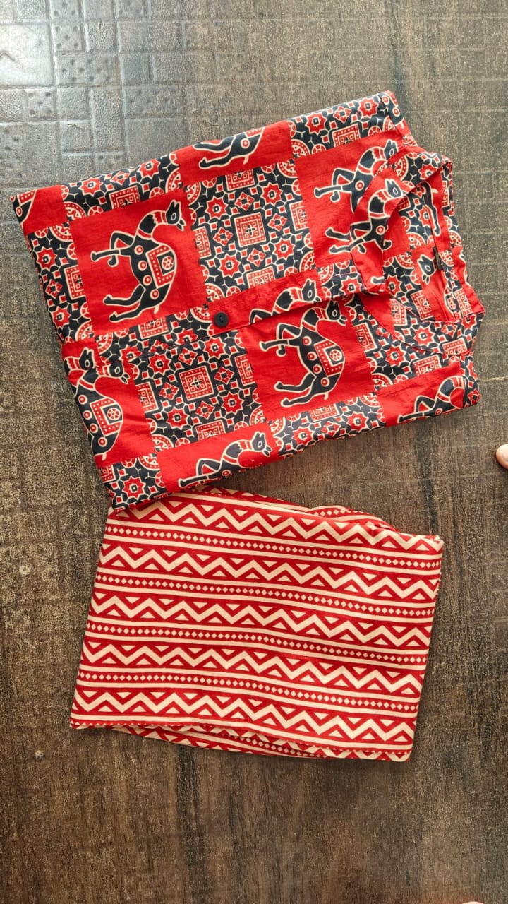 Dazzling Like A Star Cotton Kurti Set