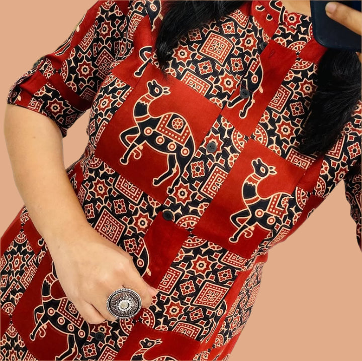 Dazzling Like A Star Cotton Kurti Set