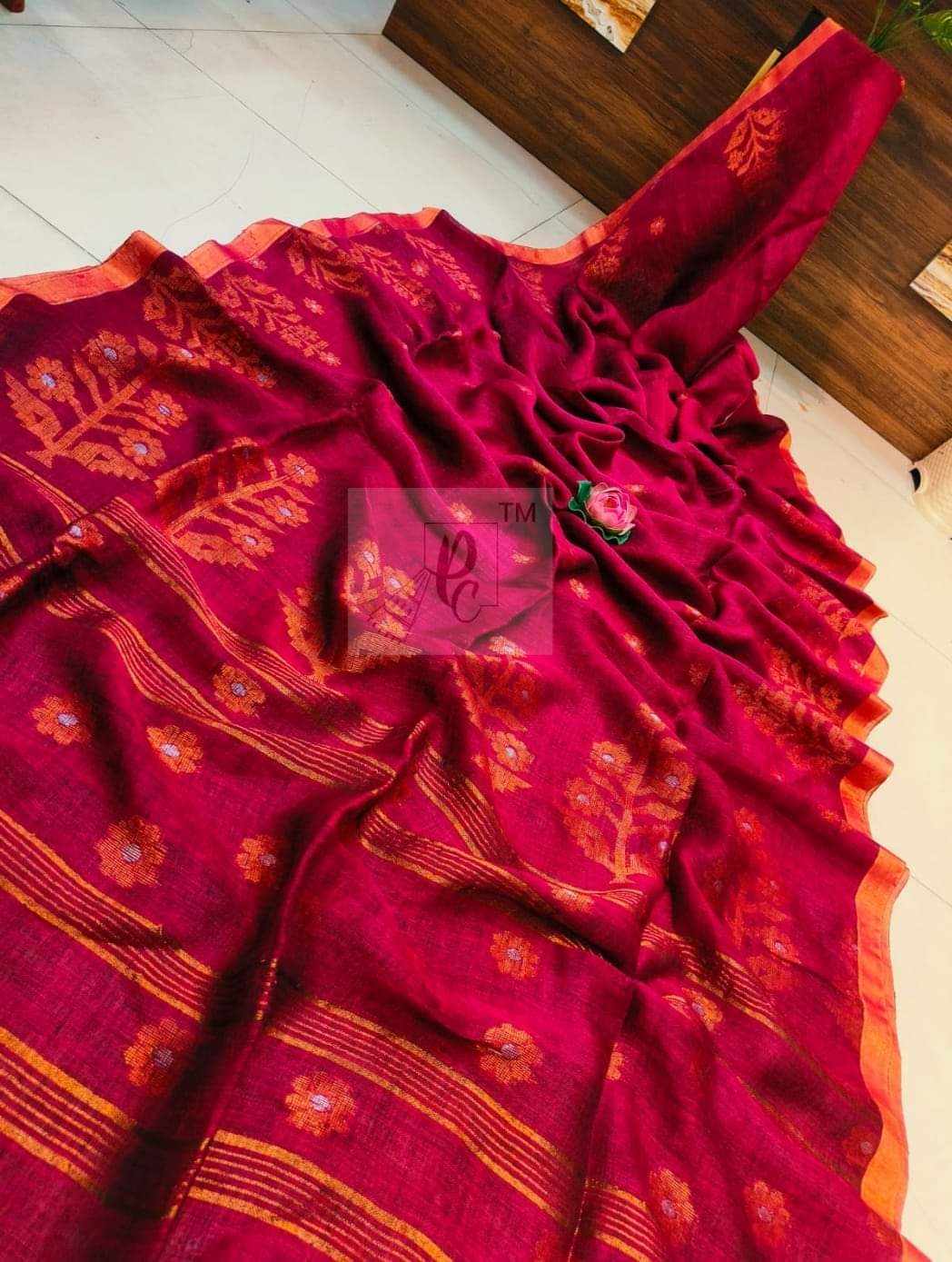Sutra Linen Jamdani Saree