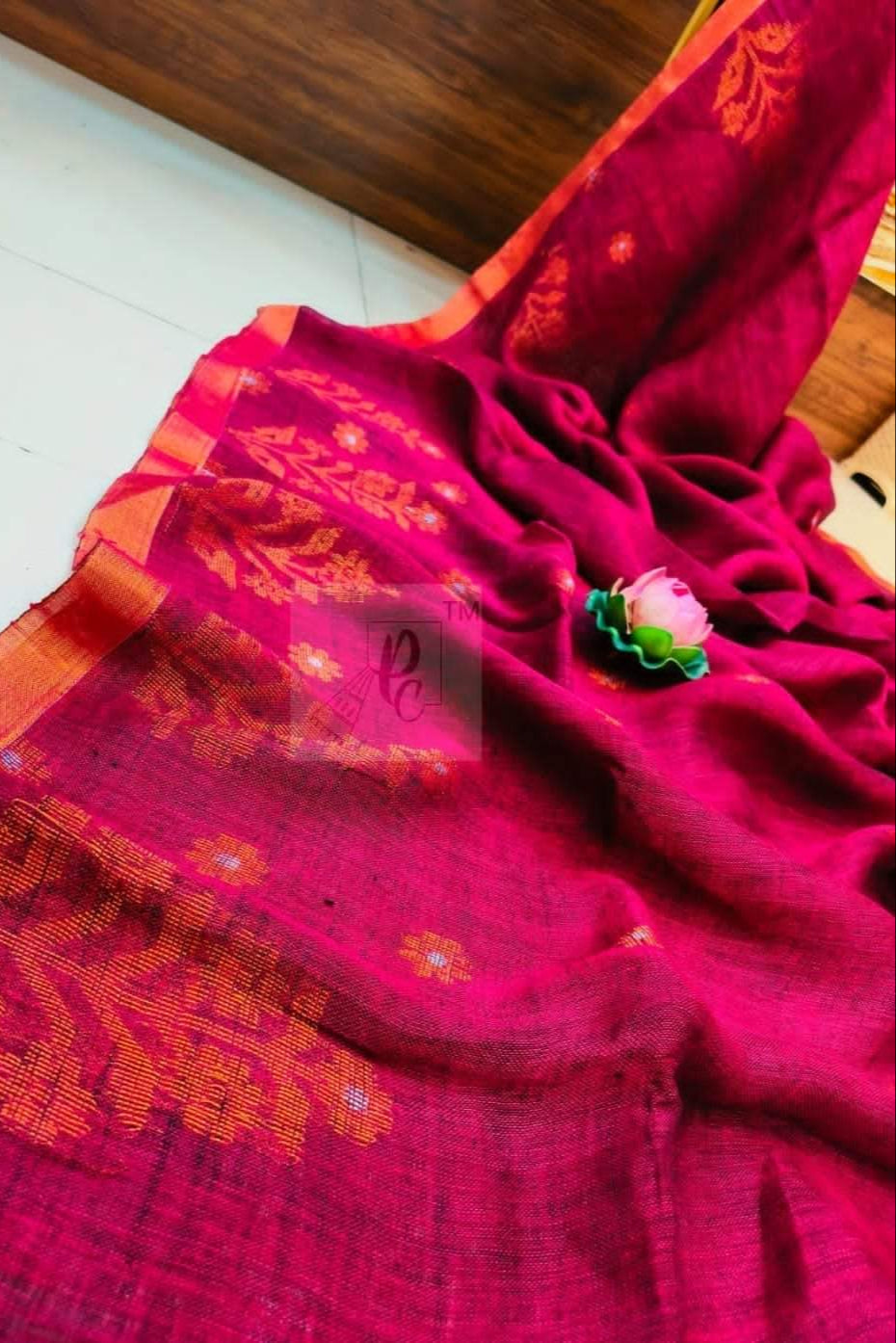 Sutra Linen Jamdani Saree