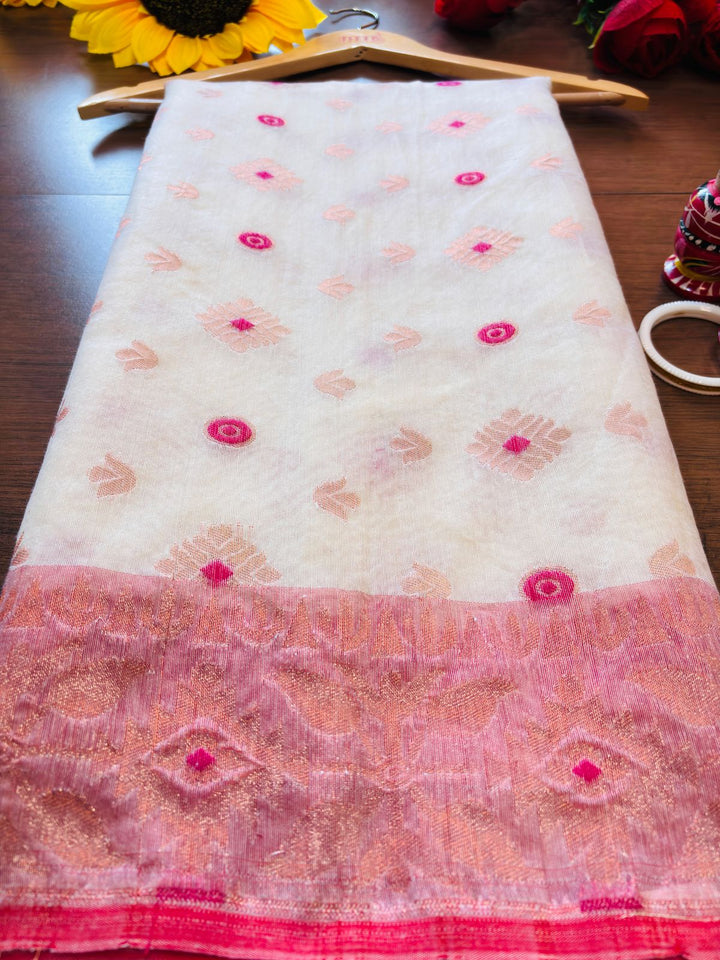 Bibhuti Dhakai Jamdani Saree