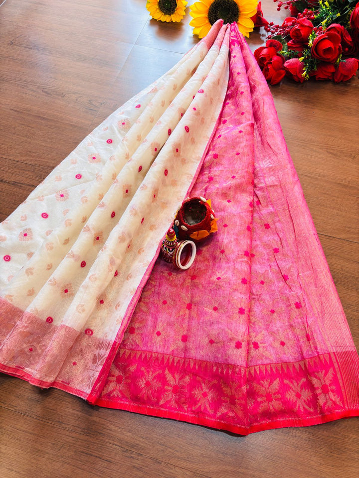 Bibhuti Dhakai Jamdani Saree