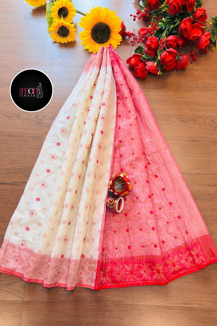 Bibhuti Dhakai Jamdani Saree