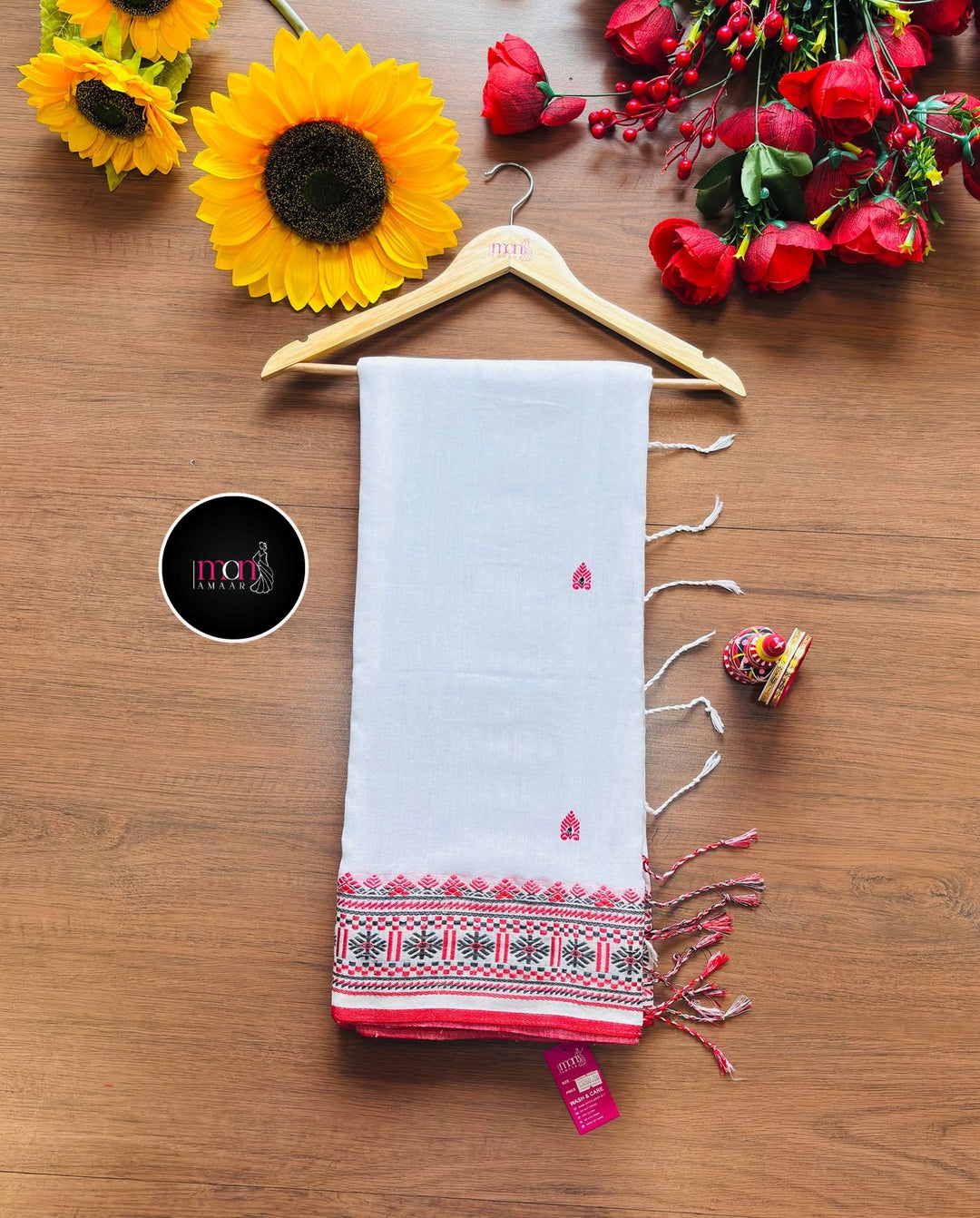 Assam Khadi Jamdani Cotton Saree