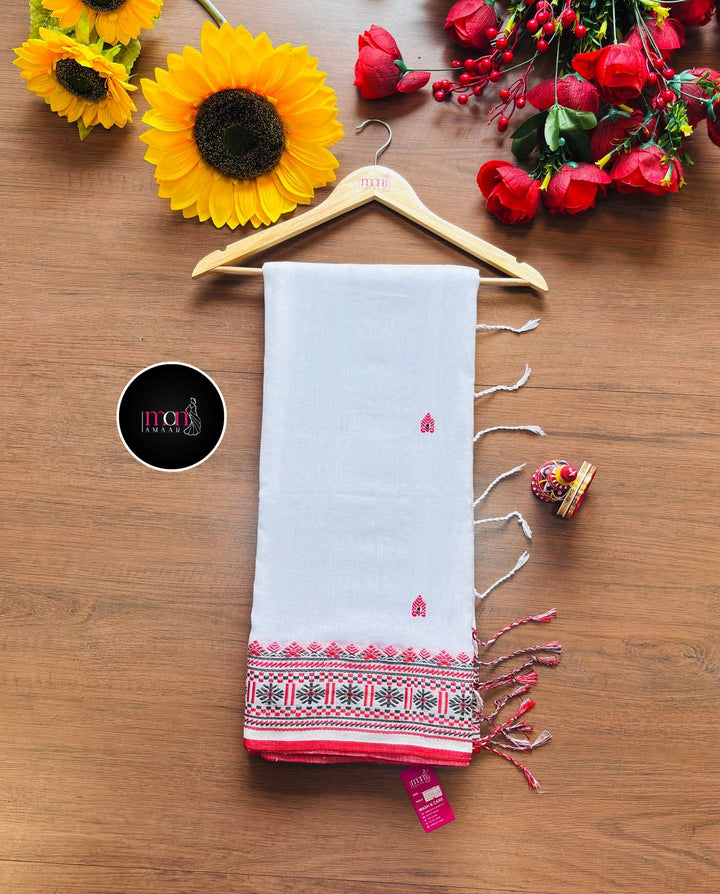 Assam Khadi Jamdani Cotton Saree