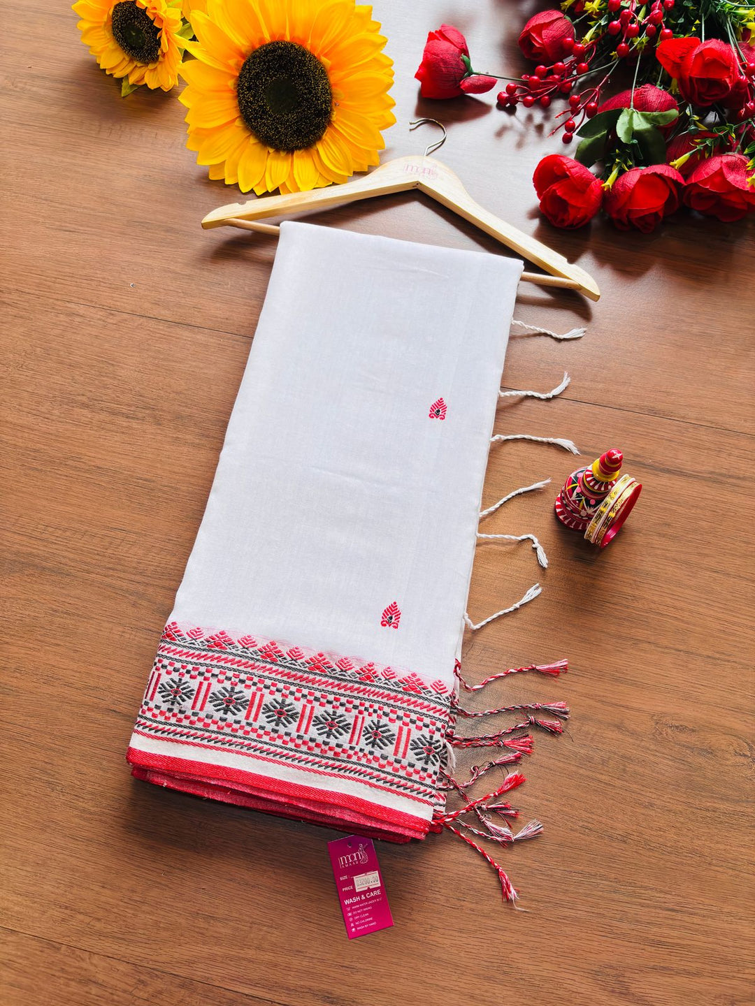 Assam Khadi Jamdani Cotton Saree