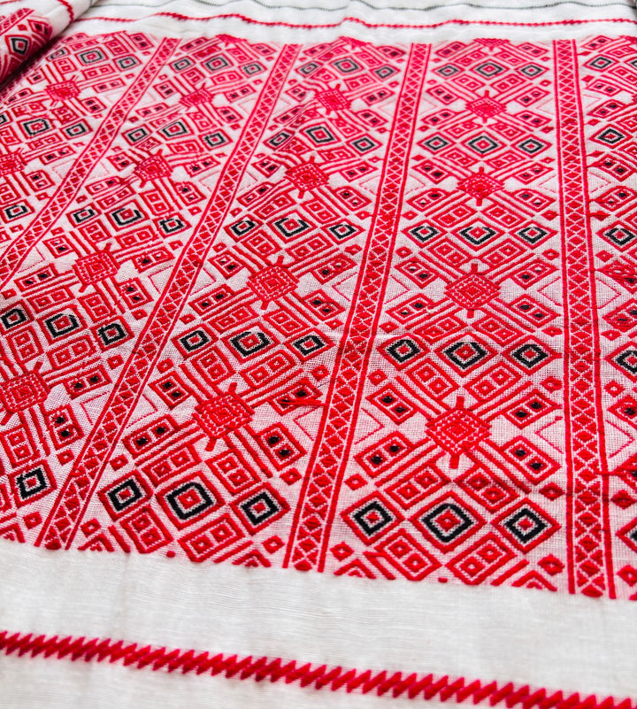 Assam Khadi Jamdani Cotton Saree