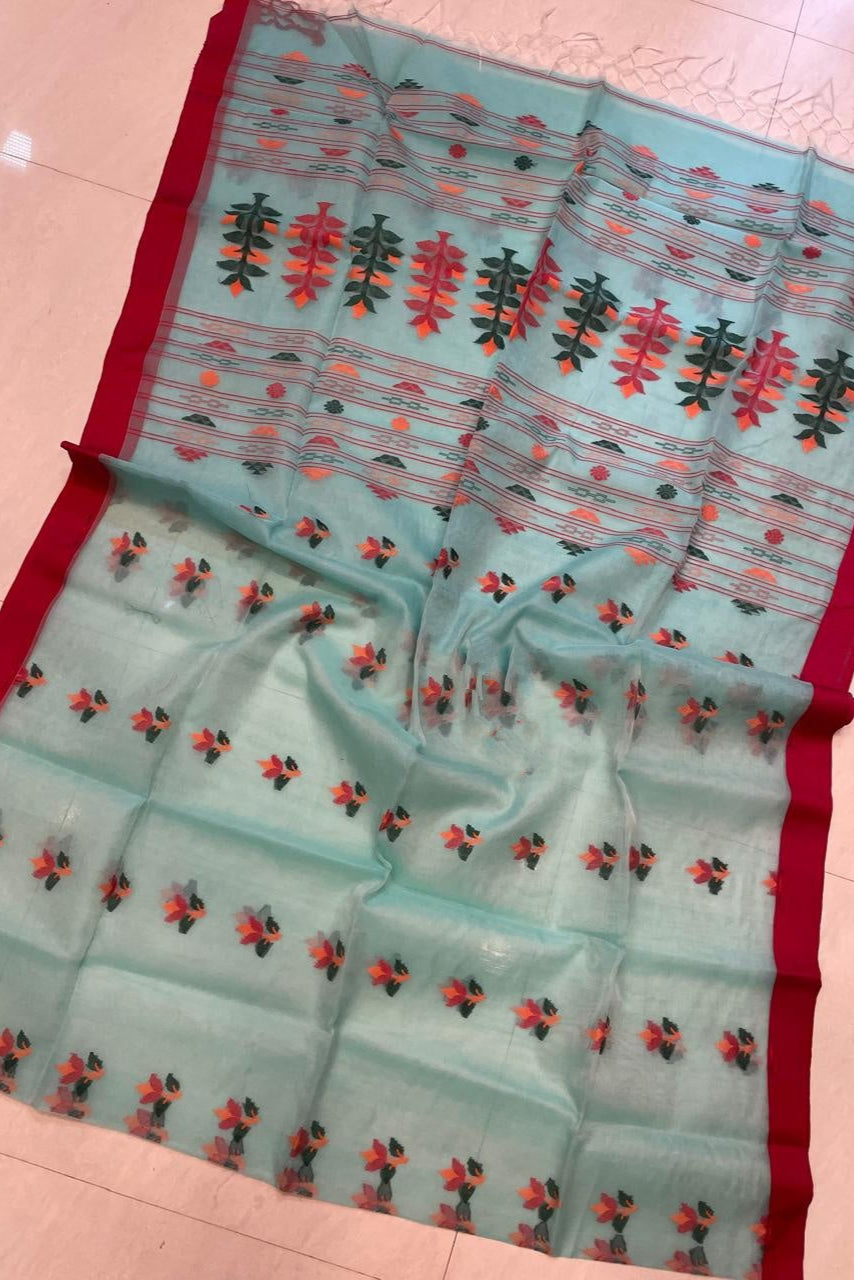 Vidi Tant Muslin Jamdani Saree