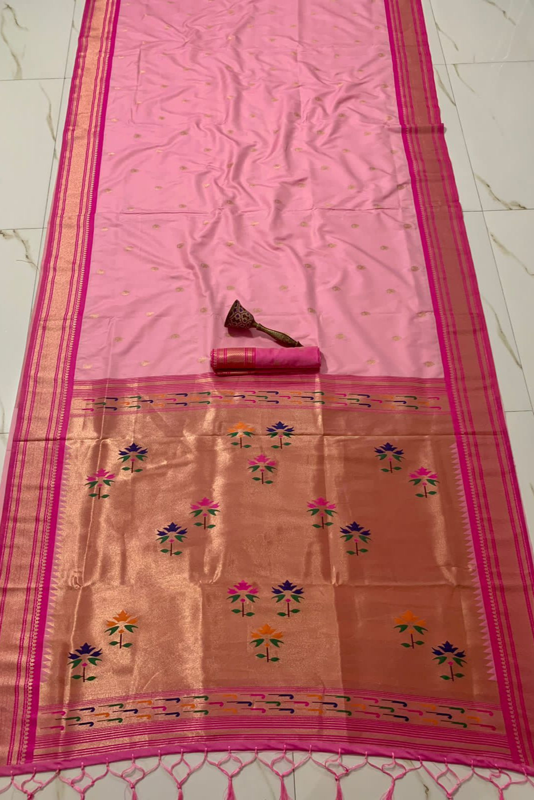 Beauty In The Ordinary Kanjivarum Paithani Pink Silk Saree