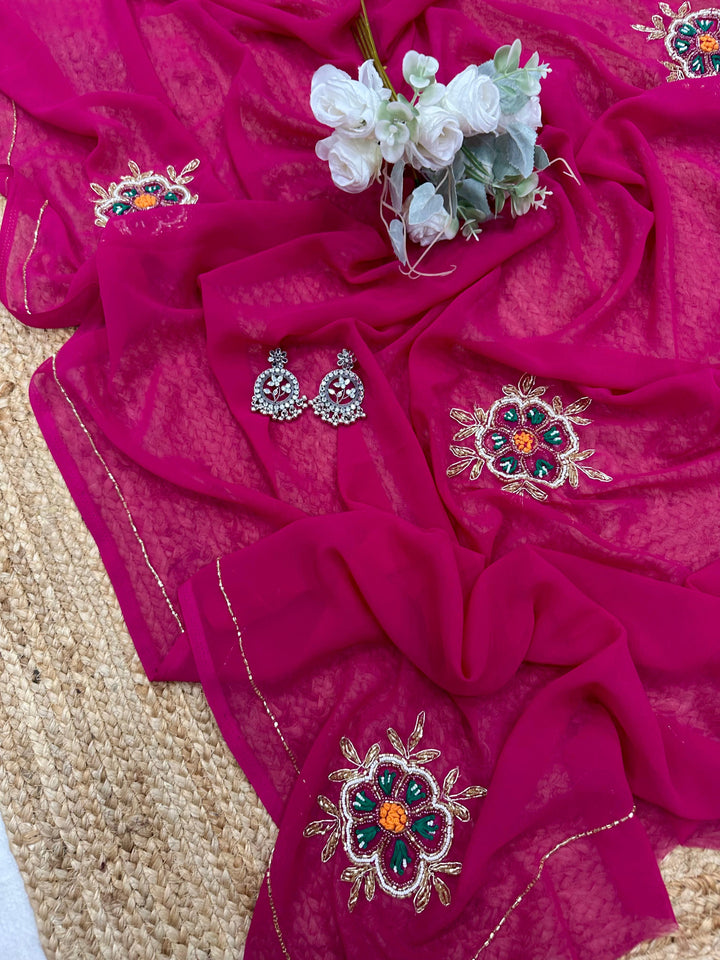 Janhvi Kapoor Inspired Georgette Silk Saree