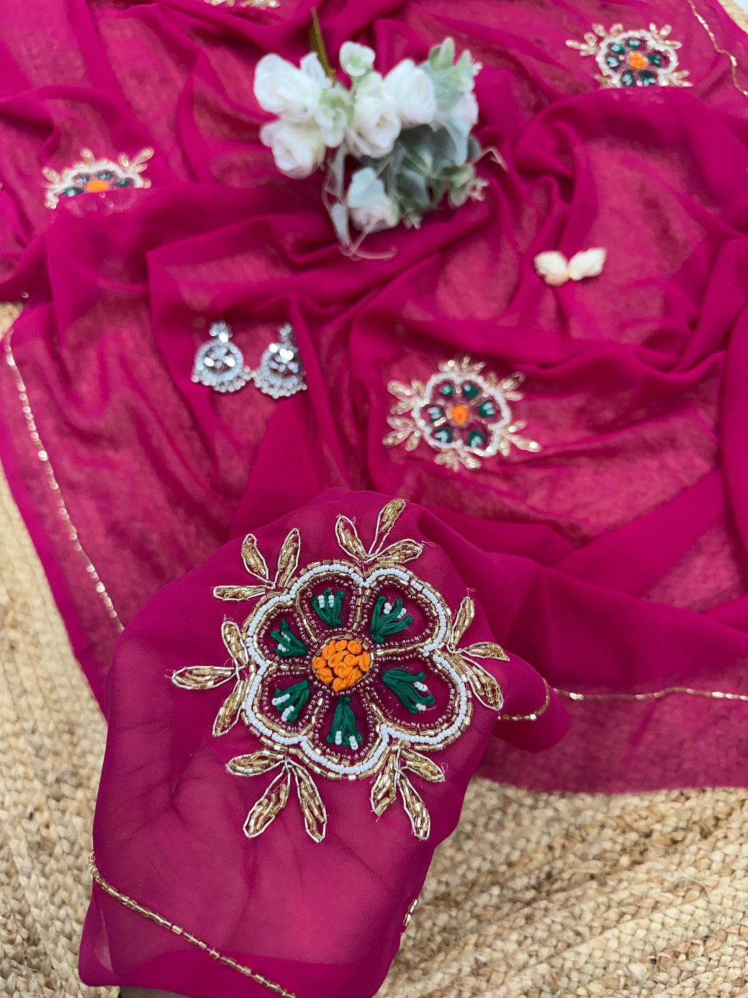 Janhvi Kapoor Inspired Georgette Silk Saree