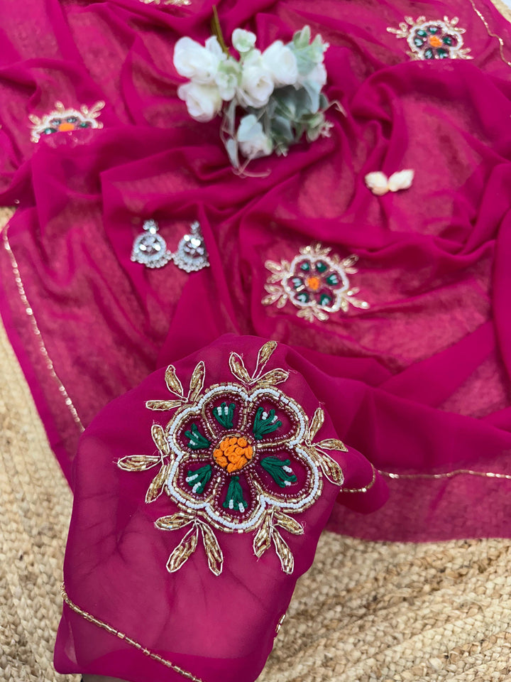 Janhvi Kapoor Inspired Georgette Silk Saree