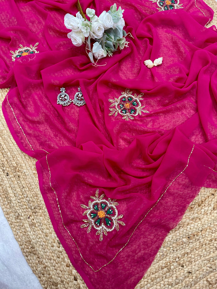 Janhvi Kapoor Inspired Georgette Silk Saree