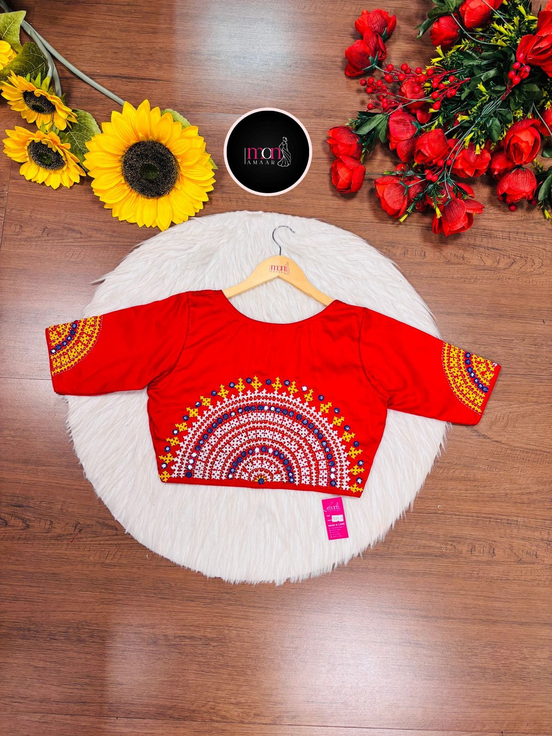 Crafted With Intricate Art Designer Gujrati Cotton Blouse