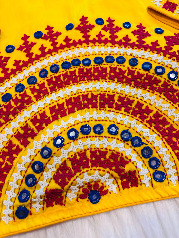 Crafted With Intricate Art Designer Gujrati Cotton Blouse