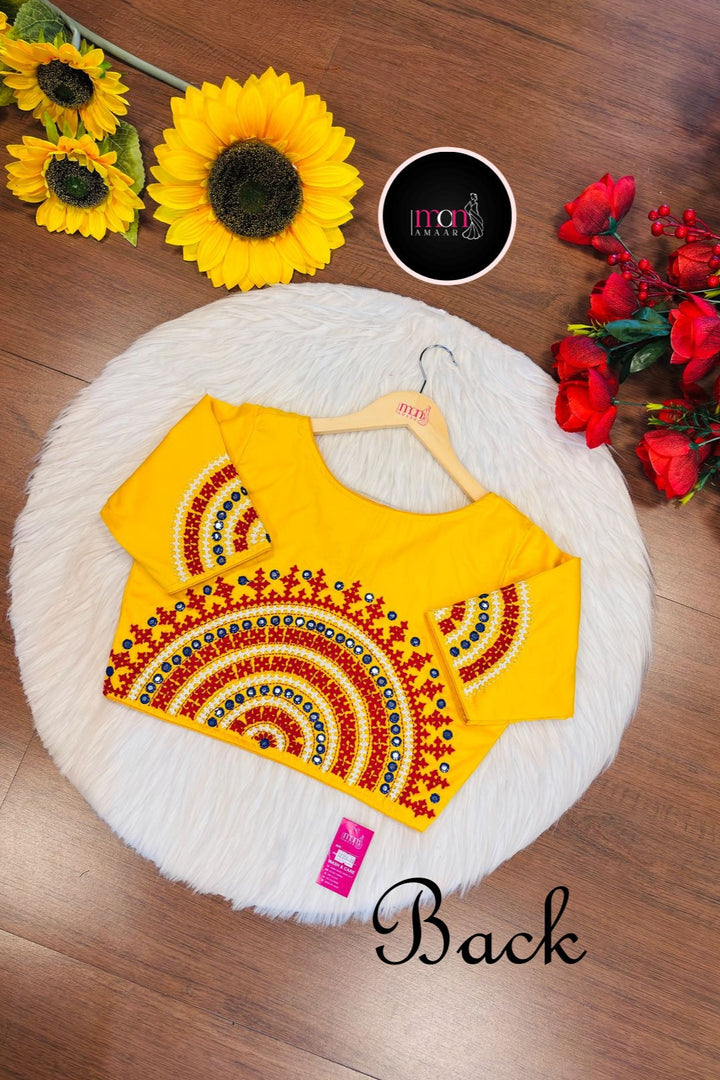 Crafted With Intricate Art Designer Gujrati Cotton Blouse