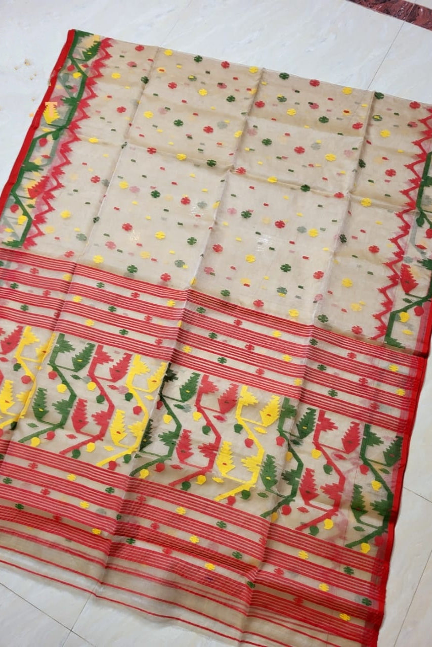 Desher Maati Resom Jamdani Saree