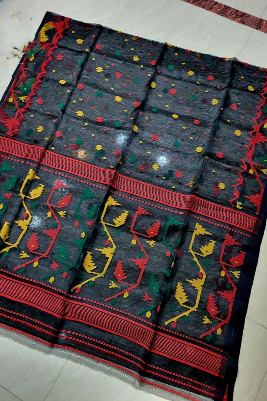 Desher Maati Resom Jamdani Saree