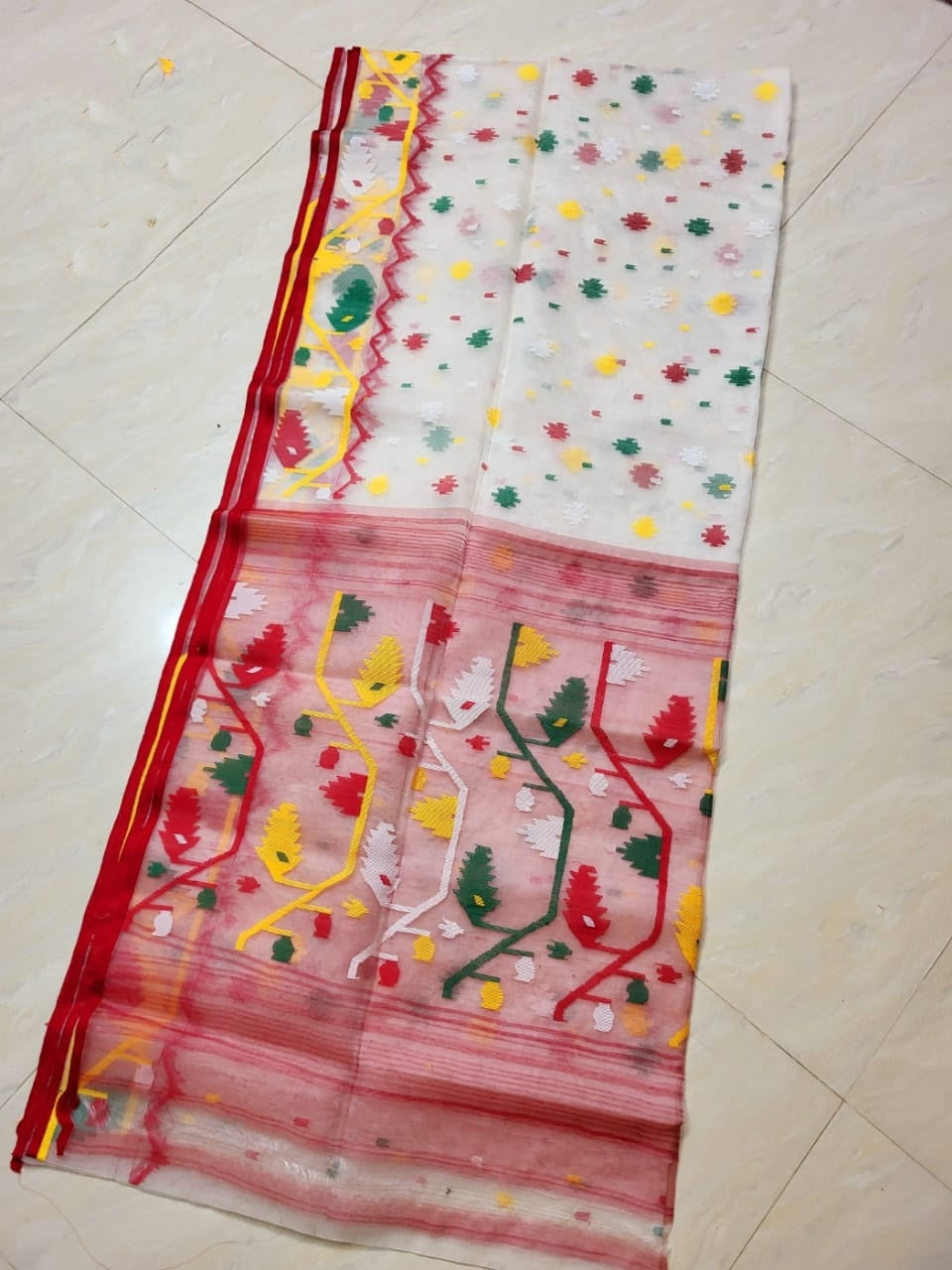 Desher Maati Resom Jamdani Saree