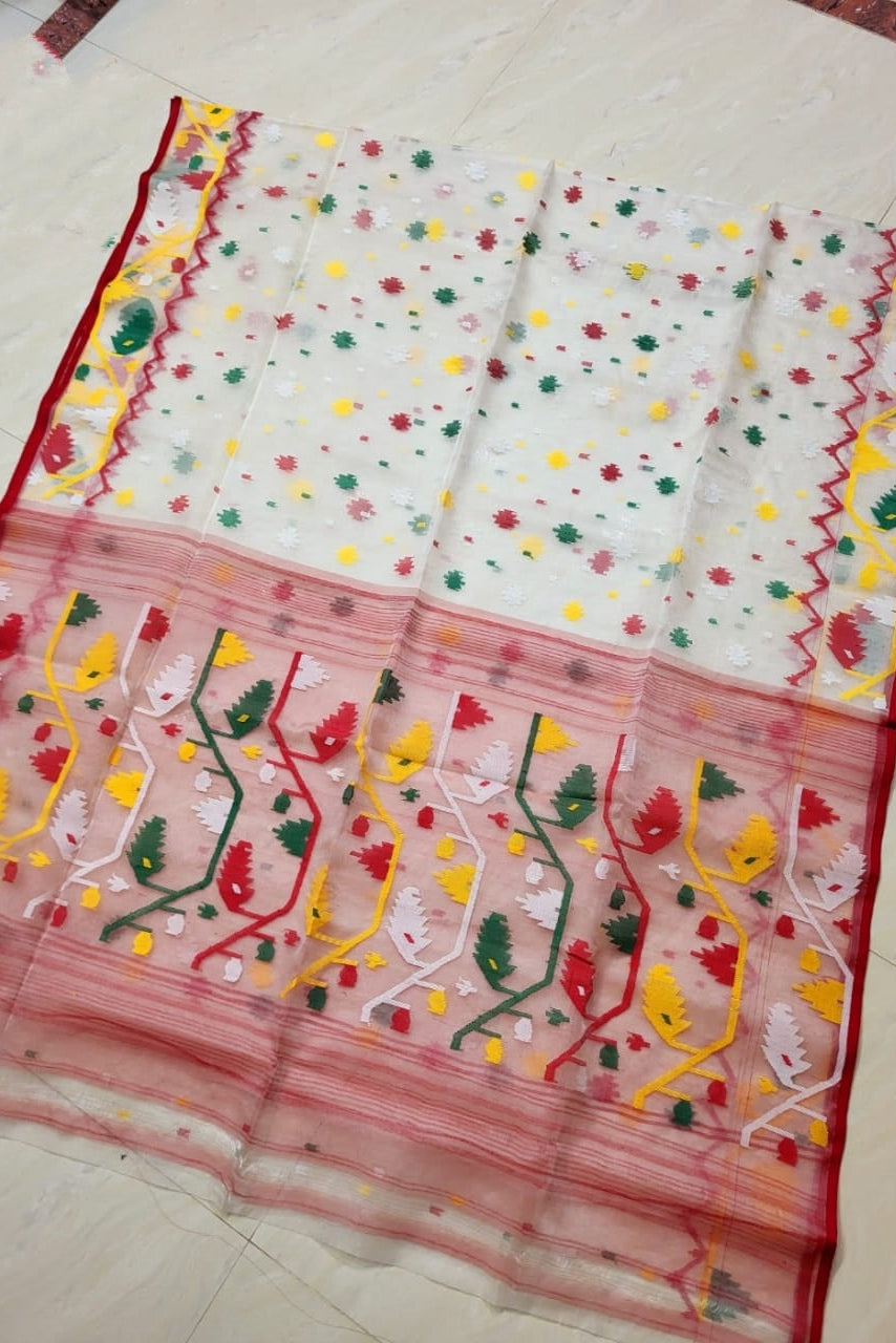 Desher Maati Resom Jamdani Saree