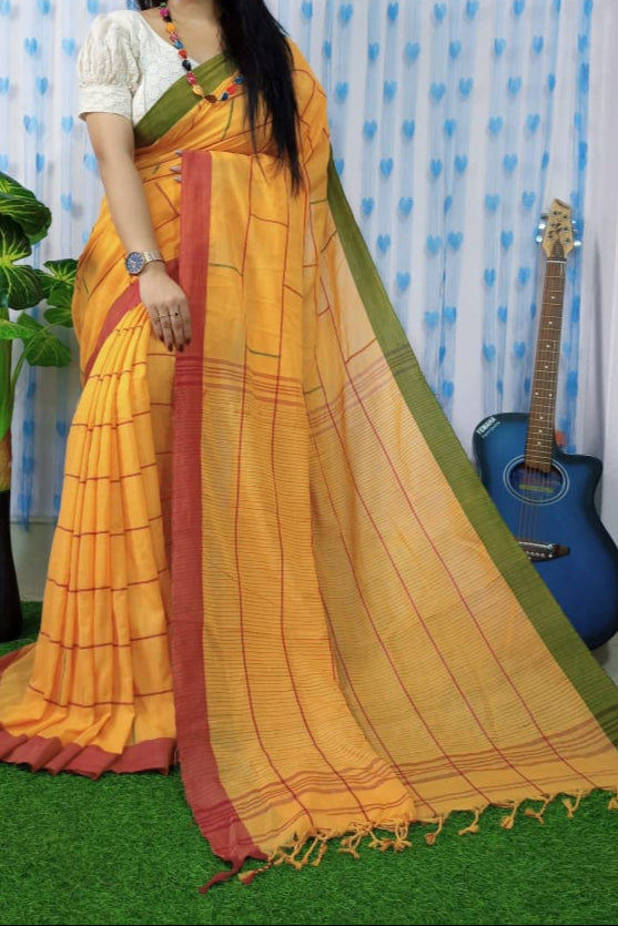 Bengal Glorify Khadi Cotton Saree