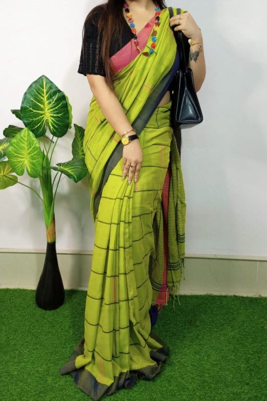 Bengal Glorify Khadi Cotton Saree