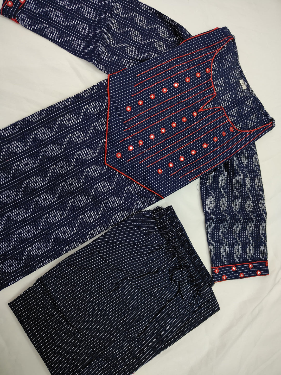 Blue League Cotton Kurti Set