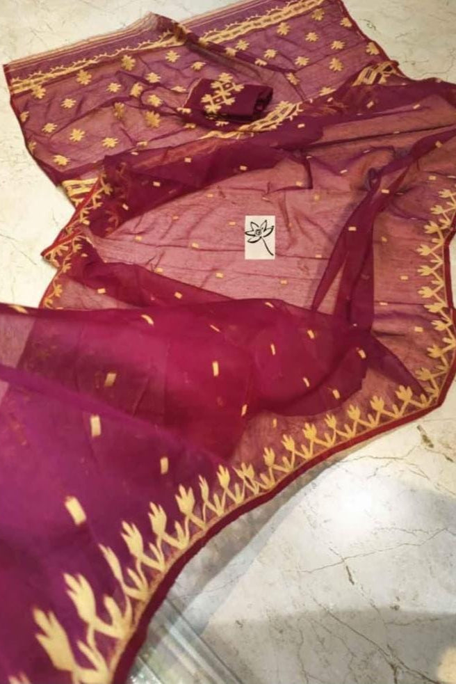 Uro Chithi Dhakai Jamdani Saree